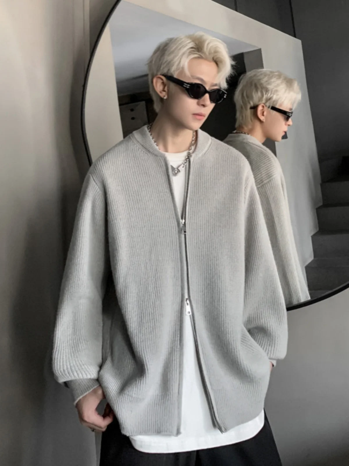 

Мужской зимний спортивный свитер-кардиган на двойной молнии Cleanfit Jaet Haome American Sle, повседневный вязаный трикотаж