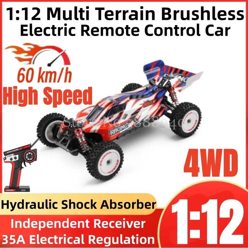 1:12 Brushless 60KM/H Electric Remote Control Car 4WD Alloy Gear Independent Receiver Hydraulic Shock Absorber High Speed RC Car