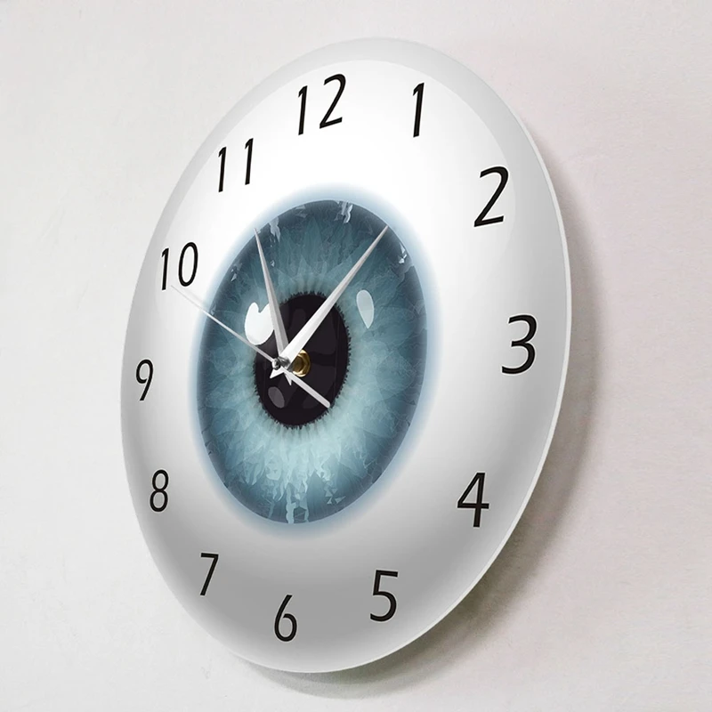 The Eye Eyeball With Beauty Contact Pupil Core Sight View Ophthalmology Mute Wall Clock Optical Store Novelty Wall Watch