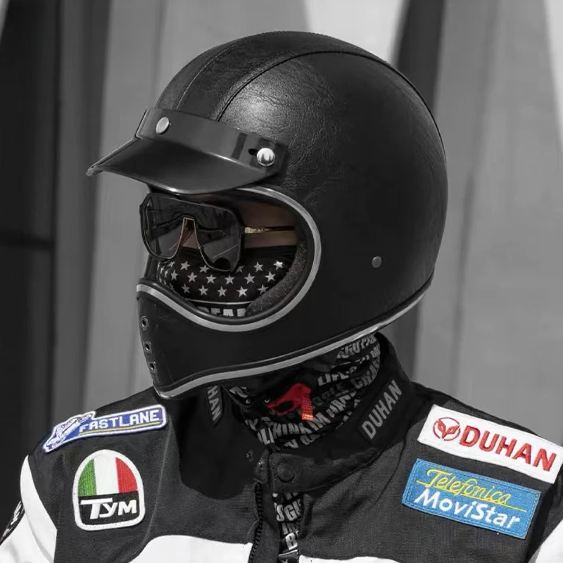 

Japanese Style Fiberglass Full Face Helmet Lightweight Motorcycle Helmet with Visor Sun Shield for Street Bike Racing