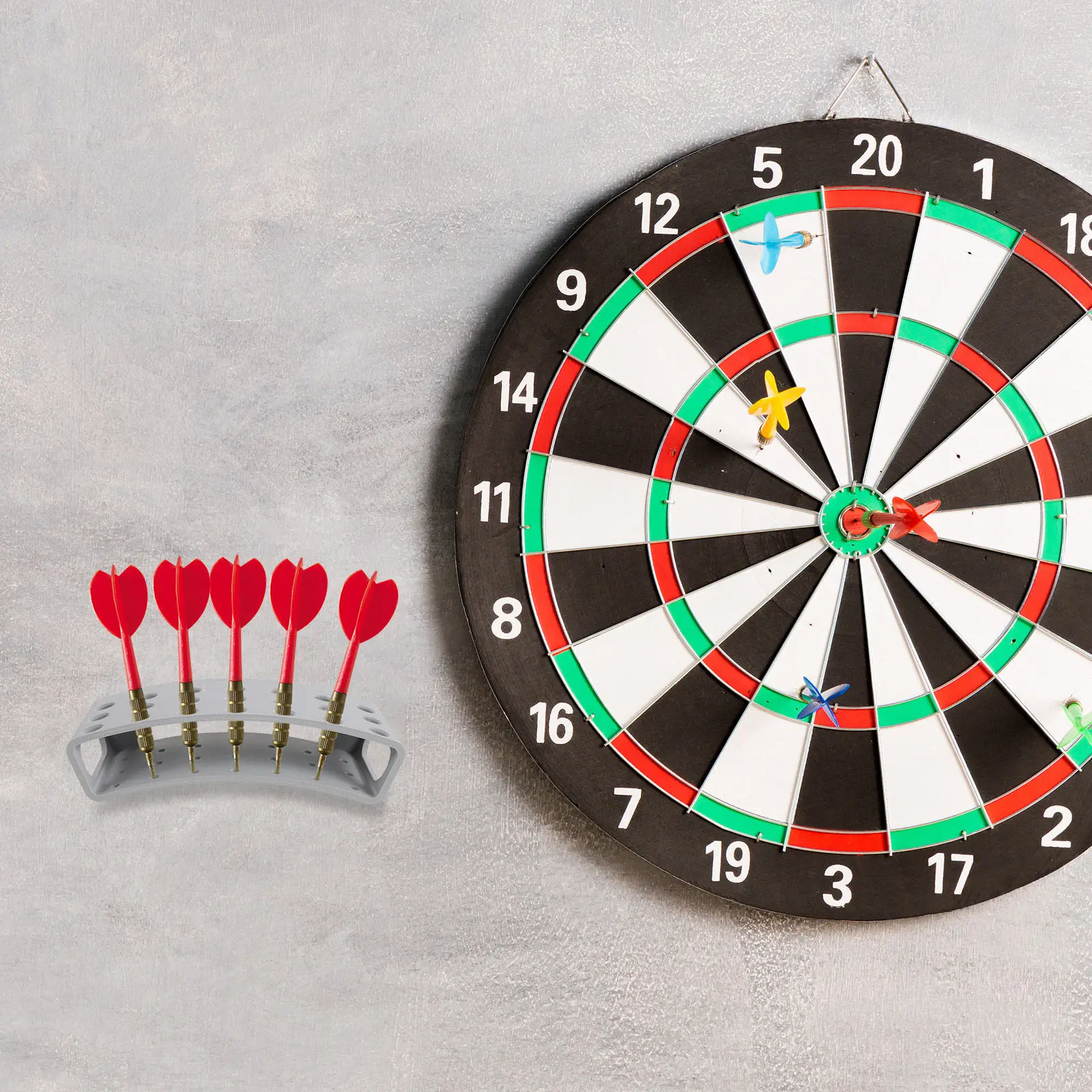 Wall Dart Holder Plastic Storage Rack Space-Saving Arch -Dart Capacity Stable Mount for Office Game Room Home