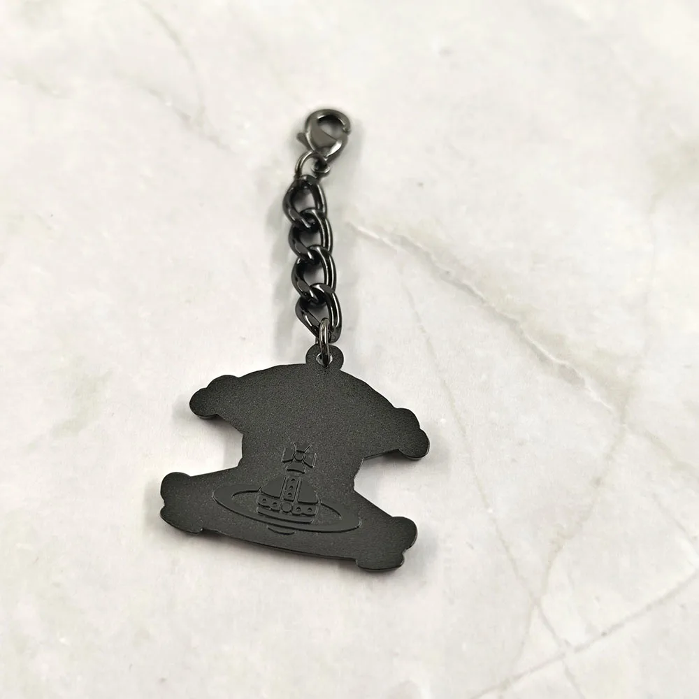 Zu schnell, um zu leben, zu jung, um zu sterben Schlüsselanhänger Vintage Punk Rock Totenkopf Kreuzbeine Metall Schlüsselring Gothic Taschen- und Autoanhänger Geschenk – Detail 9