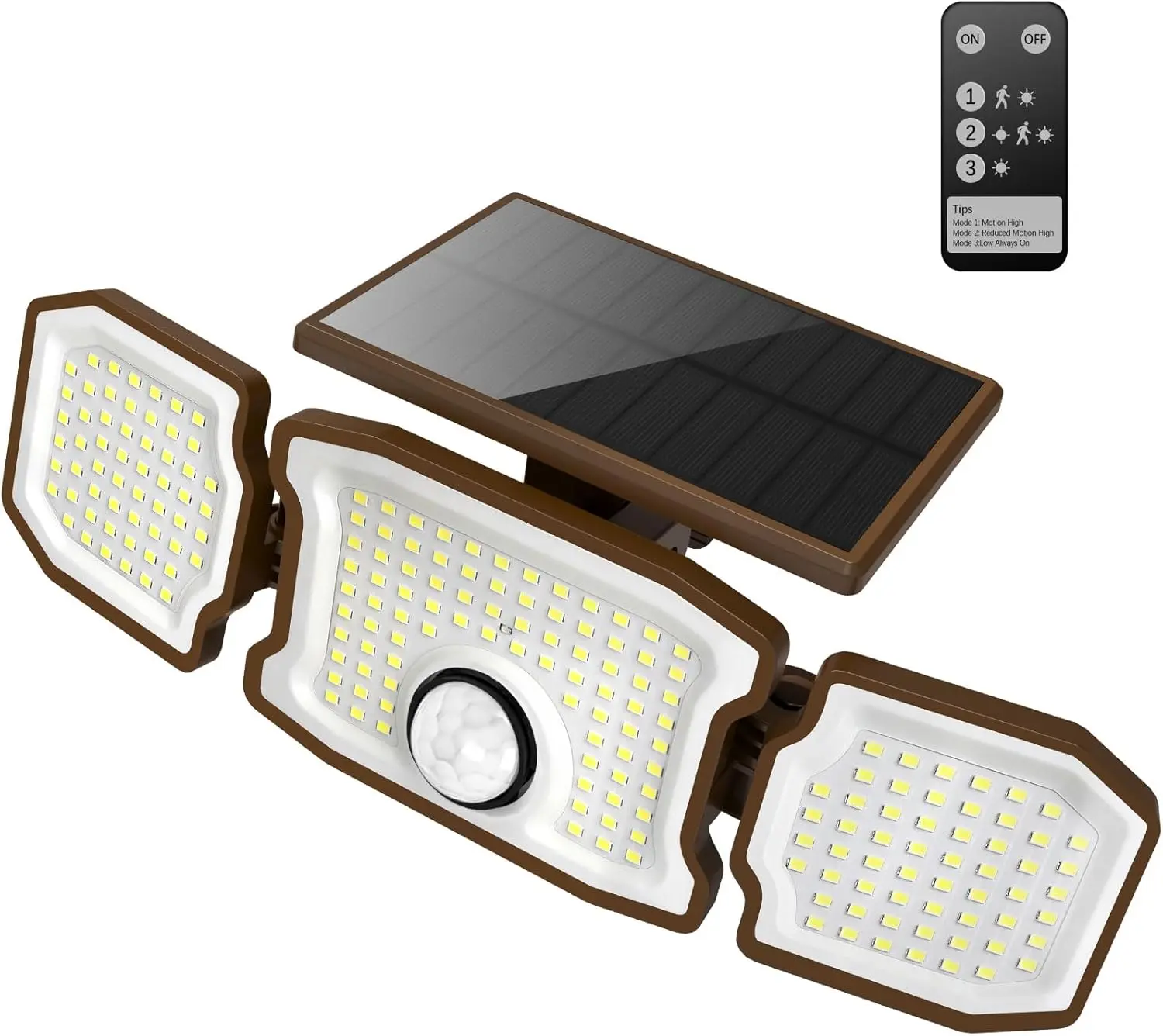 

Solar Flood Lights Outdoor 2800LM 200LED, 3 Heads 3 Modes, IP67 Waterproof, 270° Wide Angle, Solar Powered Security Lights for Y