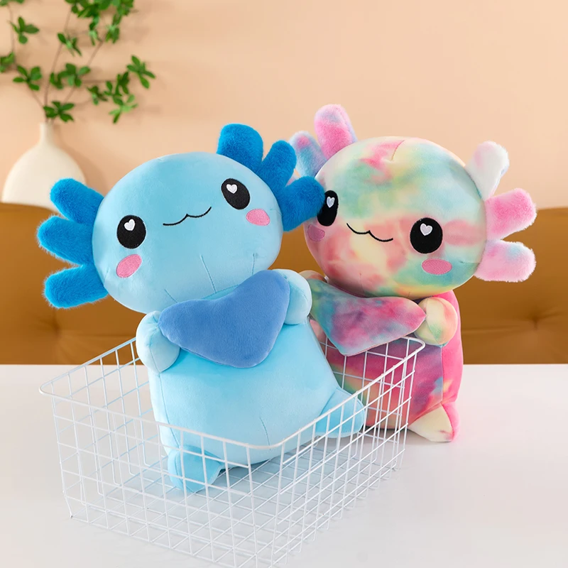 New cross-border axolotl plush toy in four colors, cross-border hexagonal dinosaur toy, soft axolotl for couples