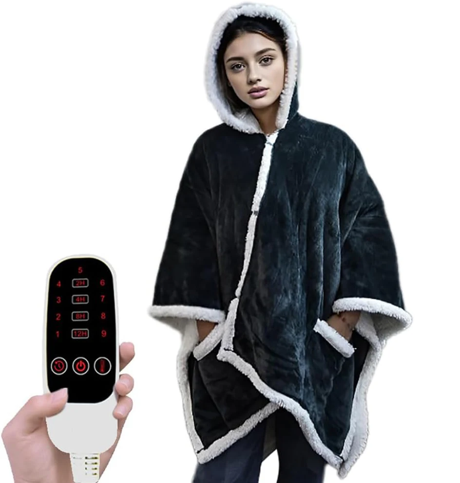 

Custom Wearable Electric Heated Blankets Shawl For Winter Men Women Electric Blankets