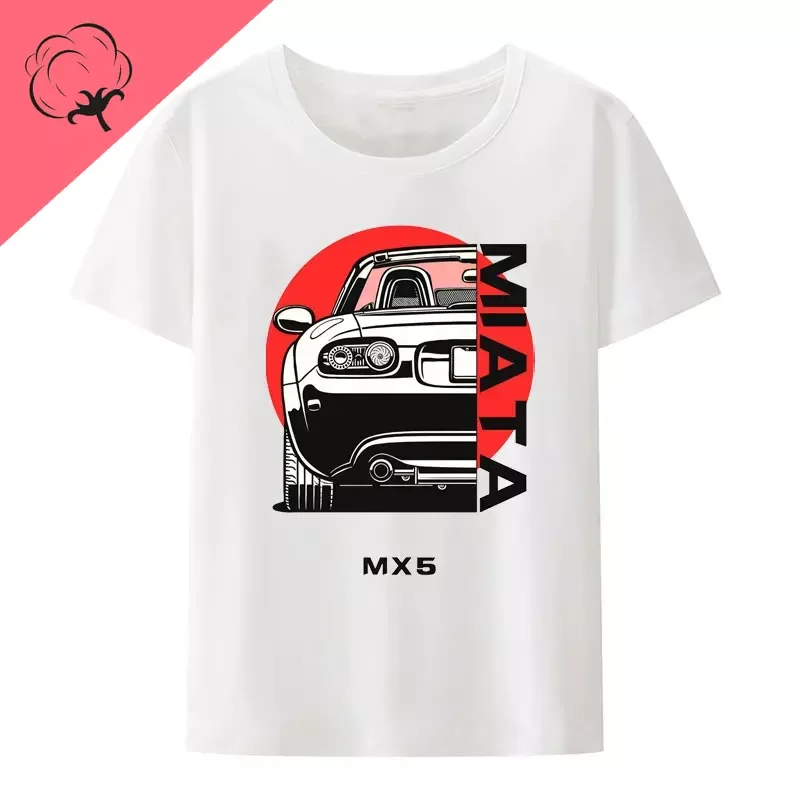 Initial D JDM MIATA MX5 Theme 100%Cotton Y2k Tees Gym Clothing Tshirt Summer Graphic O-neck Streetwear Short-sleev Hip-hop Tops