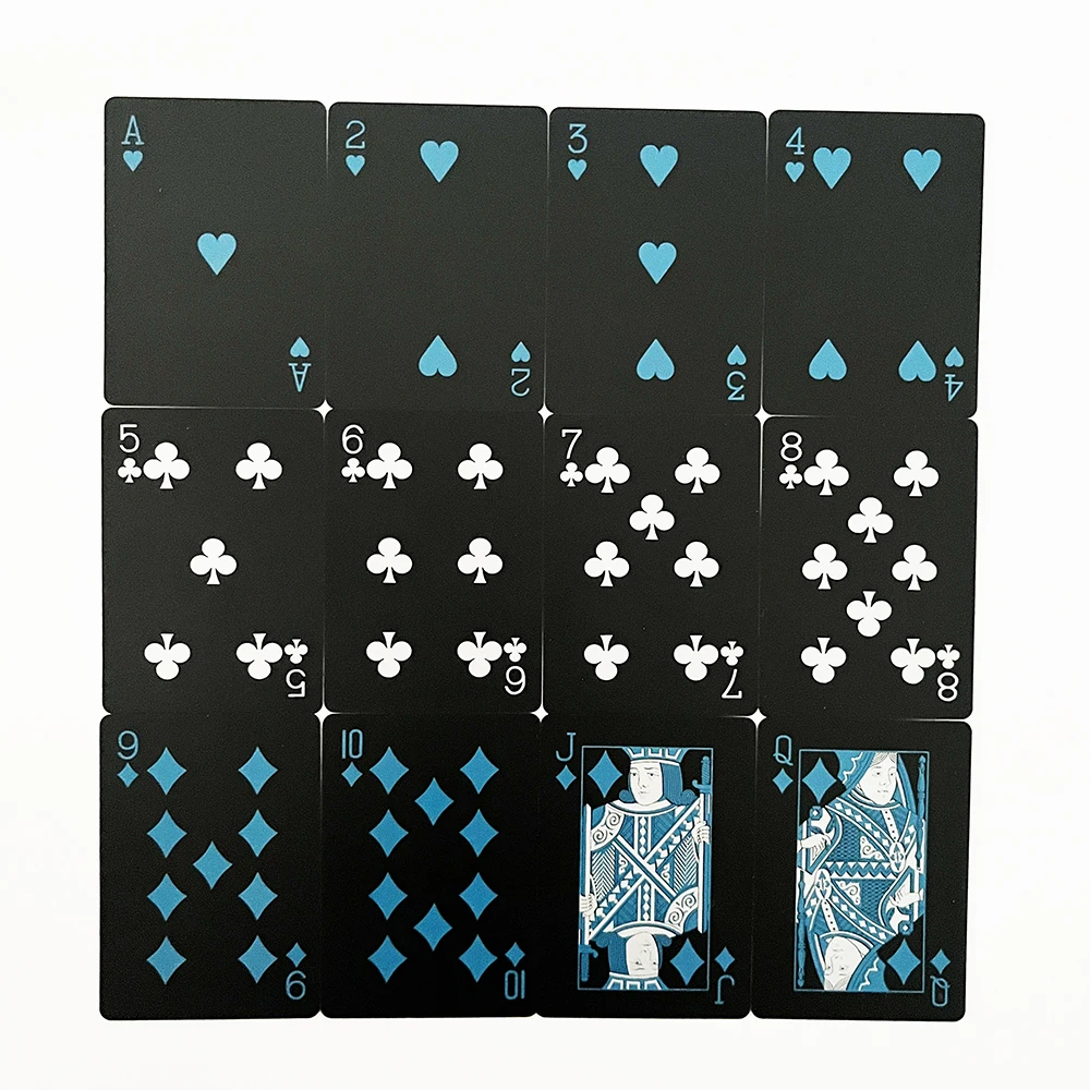 Black Waterproof Plastic Cards Playing Cards for Game Party Poker Professional Magic Poker Gift Collection