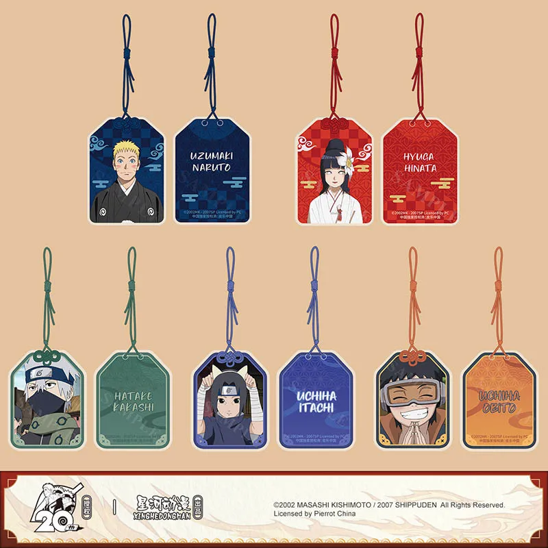 Hot Japanese Anime Naruto Figure Kakashi Obito Hinata Acrylic Omamori Bagpack Car Decoration Pendant Keyring for Children Gifts