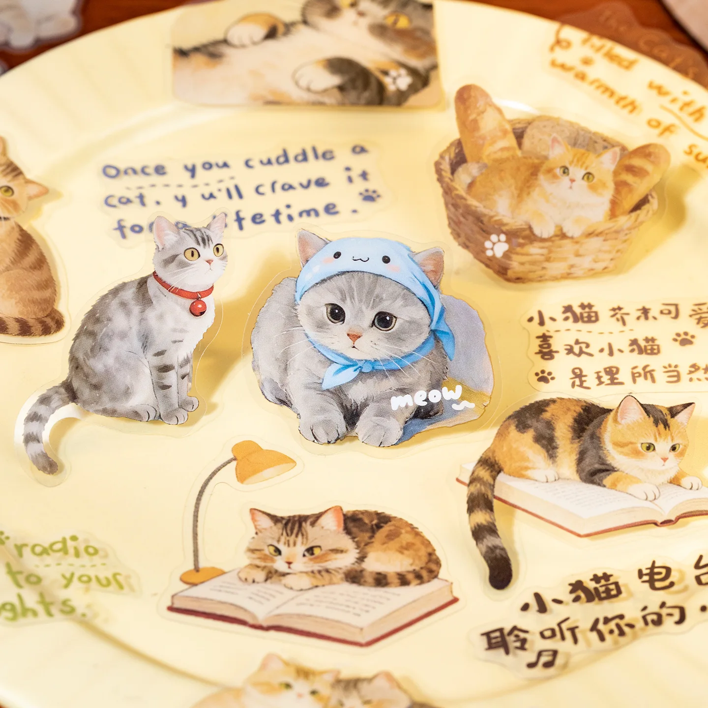 30 Stück Katzen-Tagebuch-Serie Kawaii Katzen-Landschaft PET-Aufkleber Kreatives DIY Journal-Material Collage Scrapbooking Schreibwaren