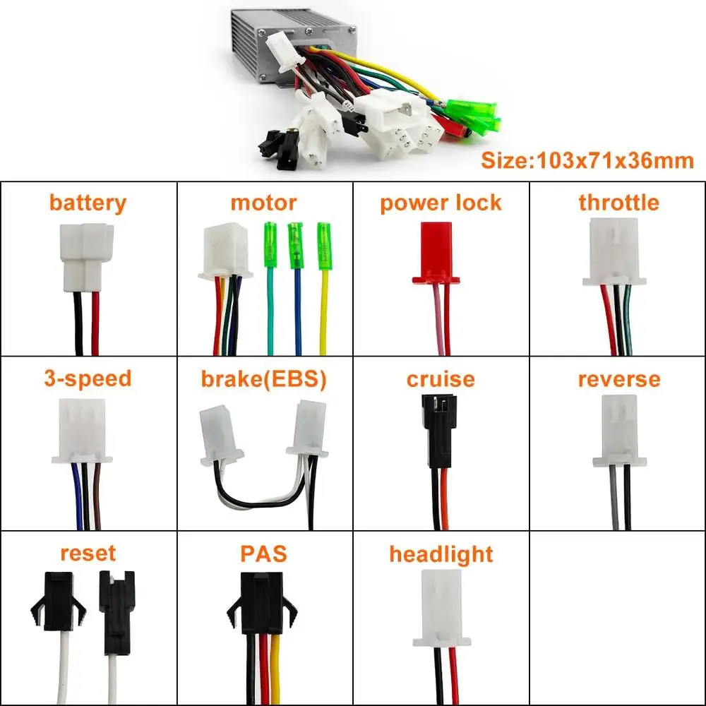 Electric Scooter Motor Kit 350W 24V with Gear Hub Conversion Set Off-Road Wheel 14.5