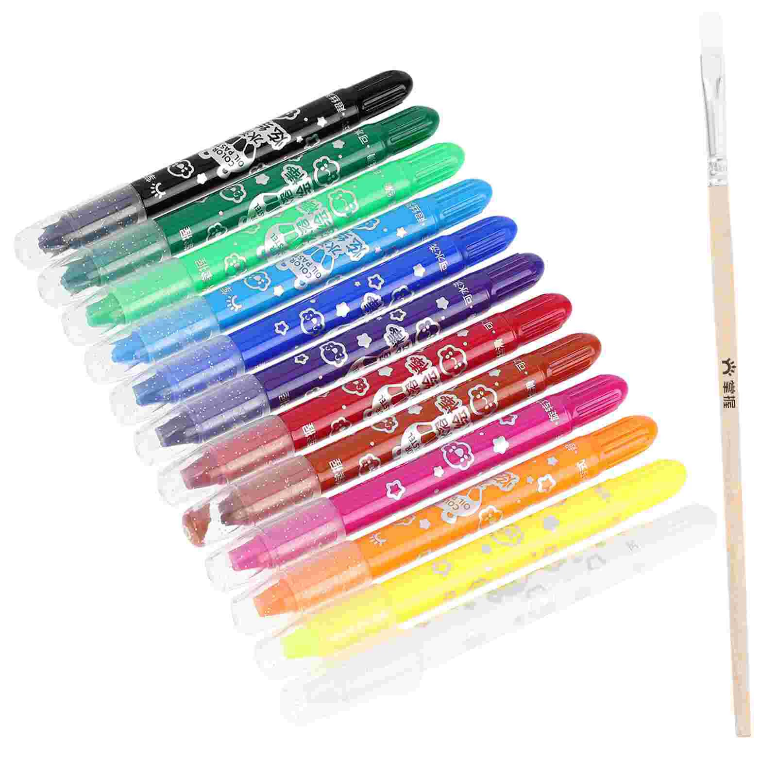 

12 Pcs Crayon Crayons Kids for Drawing Washable Water Soluble Multi-color Graffiti Plastic Painting Pens Toddlers Child Colors