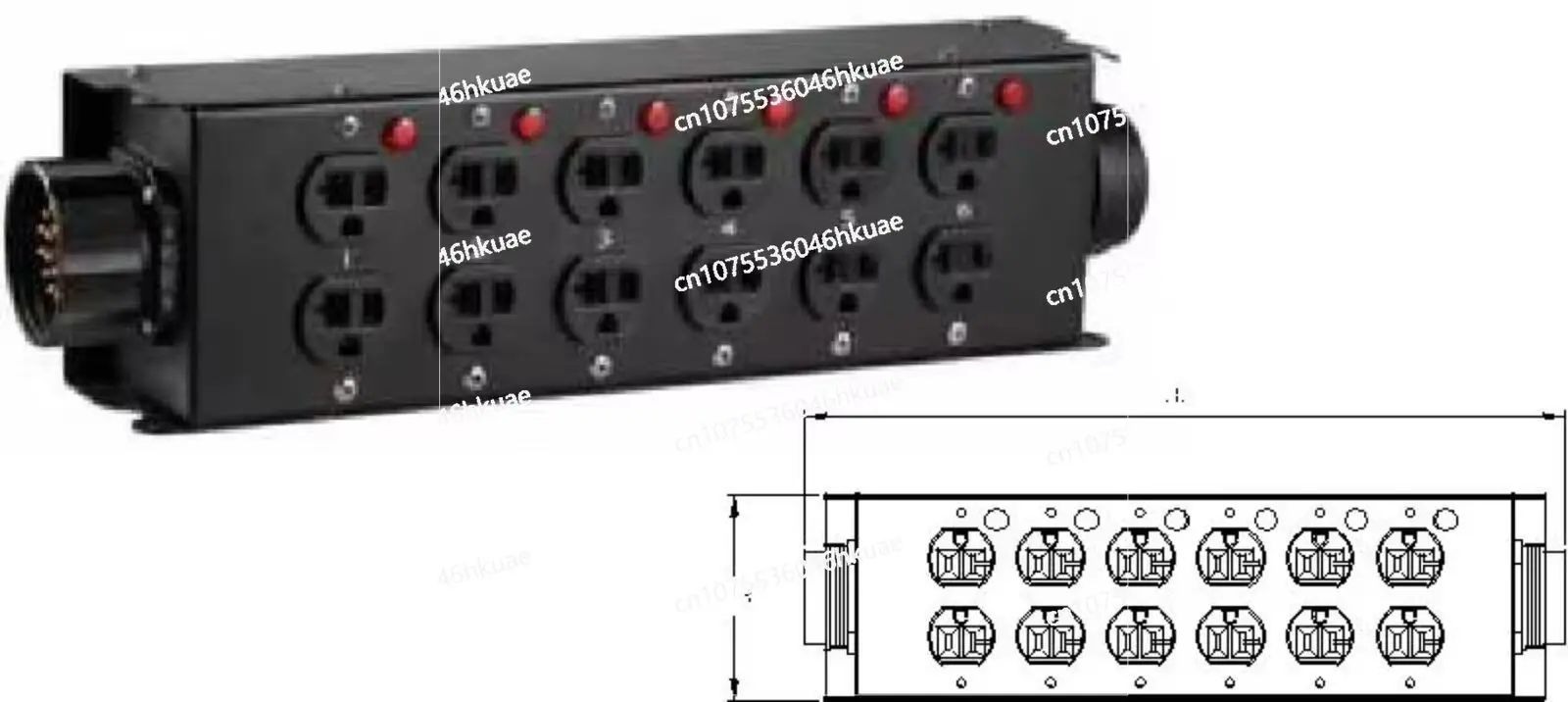 19 Pin Socapex To 12x Edison Power Distro Box for Stage DJ Lighting Distribution