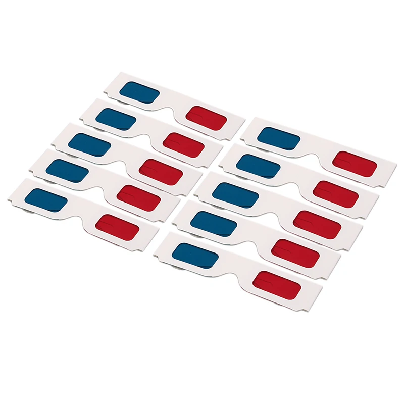 100 pairs Universal Paper 3D Glasses Paper Anaglyph Red Cyan Red/Blue For Movie