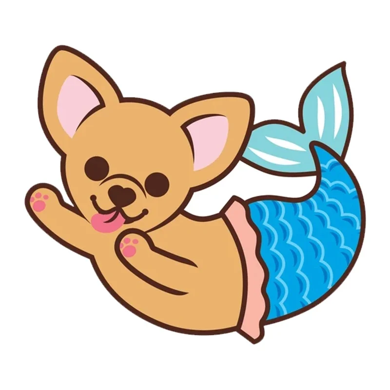 

Pet Dog Chihuahua Mermaid Car Sticker Auto Decors on Bumper Rear Window Waterproof and Sunscreen Vinyl Decal,15CM*10CM