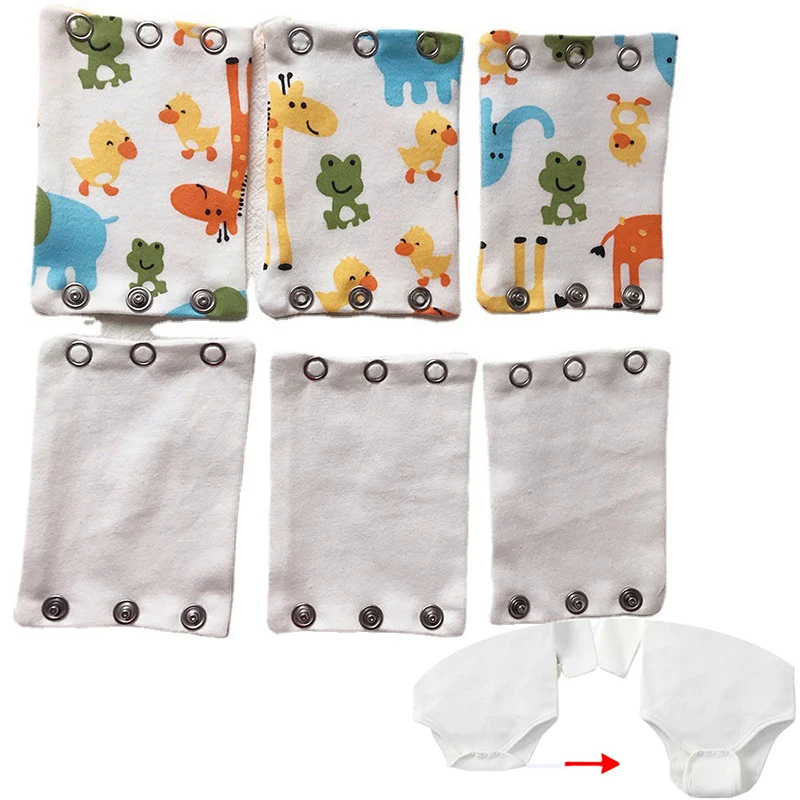 2PCS Universal Baby Jumpsuit Diaper Infant Romper Length Extender Baby Bodysuit Snap Button Extender Romper Lengthen