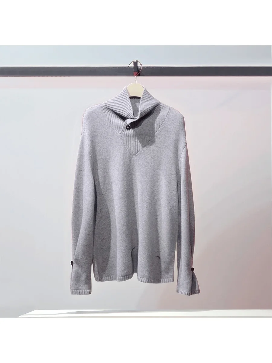

Loose High Neck Knitted Sweater Women's Fashionable Lazy Style Autumn Winter New Arrival Crew Neck Pullover Knitwear