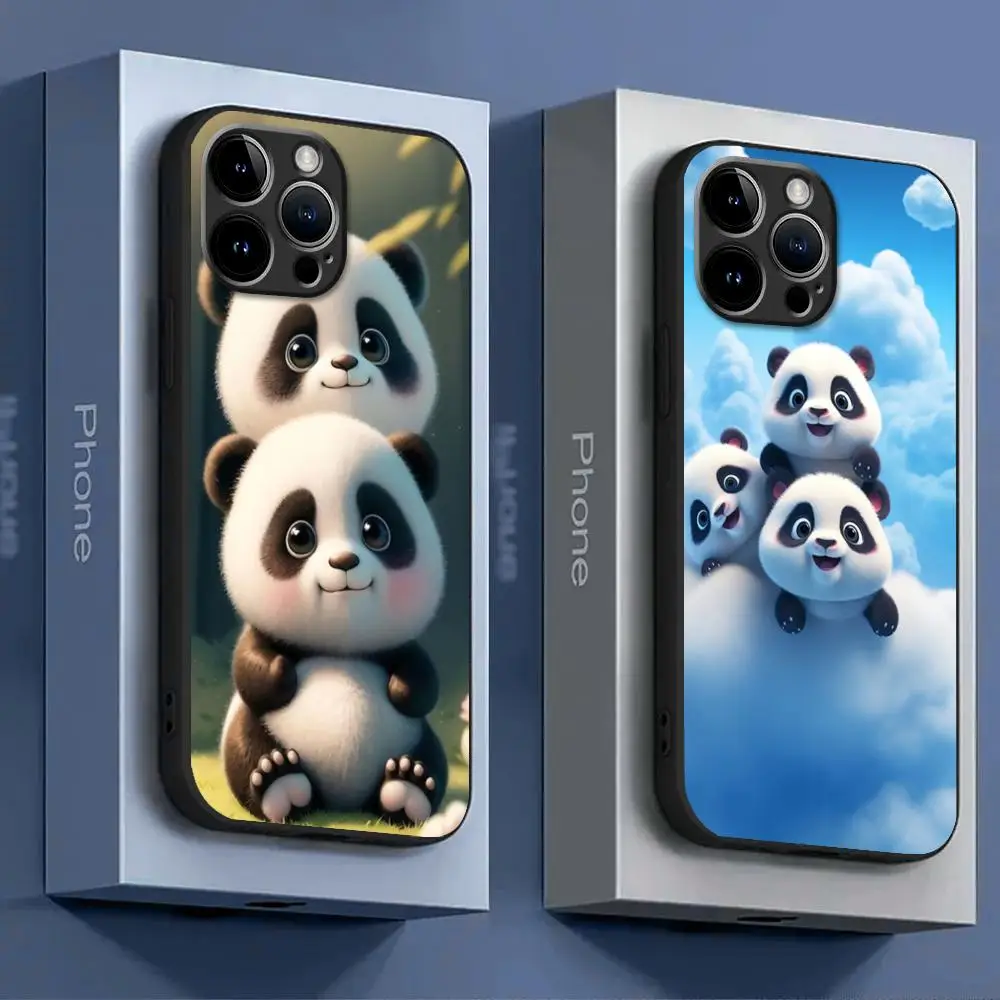 Funny Cute Red Panda Cartoon Phone Case For iPhone 15 14 13 12 11 X XR XS XSMAX 8 7 Plus Mini Pro Max Soft Black Phone Cover