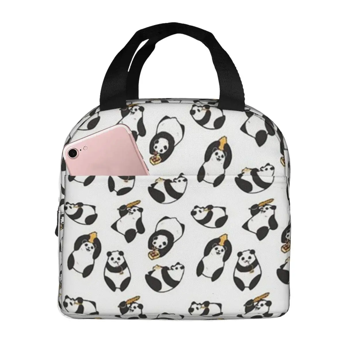 

Panda Bear Insulated Lunch Bag for Kids School Cooler Thermal Food Box Tote Portable Lunch Boxes Container