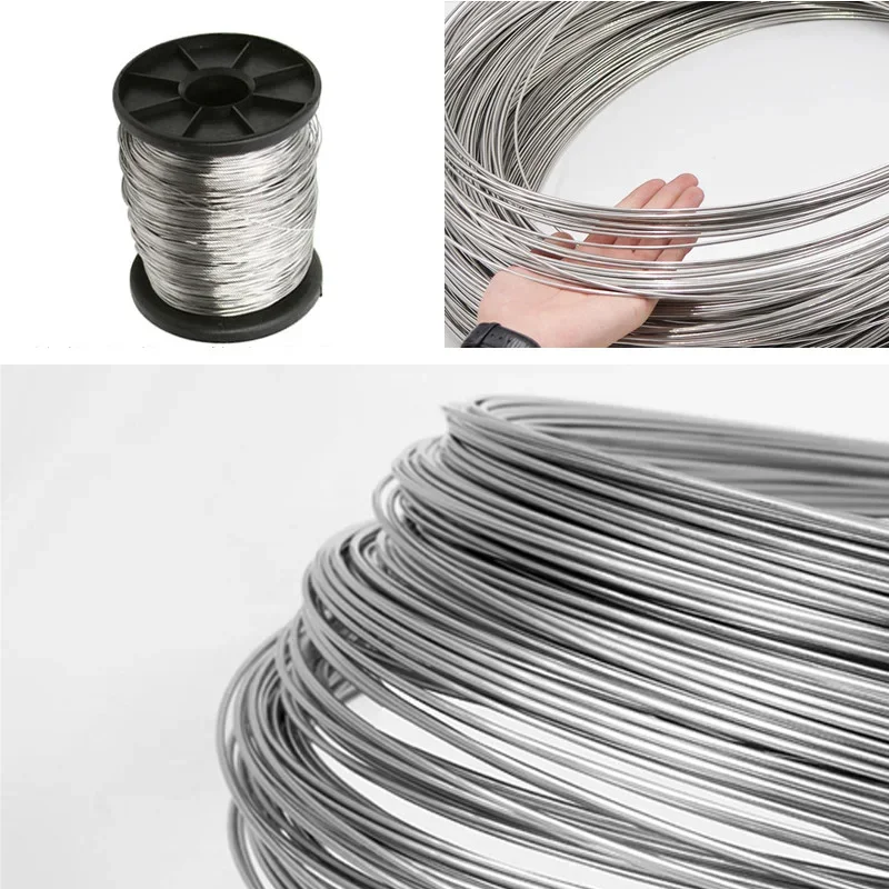 Image 4: Fil de fer simple en acier inoxydable 304, fils en acier souple et dur, 0,1 mm/0,2/0,3/0,4/0,5/0,6/0,8/1-3 mm, pour artisanat, bijoux, bonsaï, fil brillant