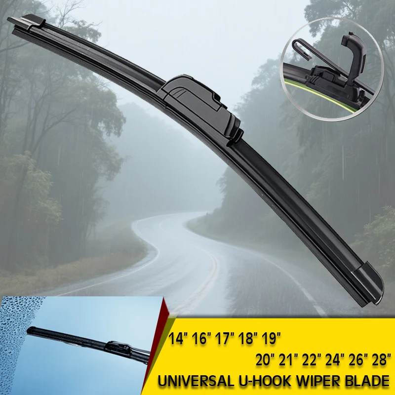 KOSOO Universal Auto Wischerblatt J-Haken Weiche Rahmenlose Klammerlose Gummi Auto Scheibenwischer 14 "16" 17 "18" 19 "20" 21 "22" 24 "26" 28"