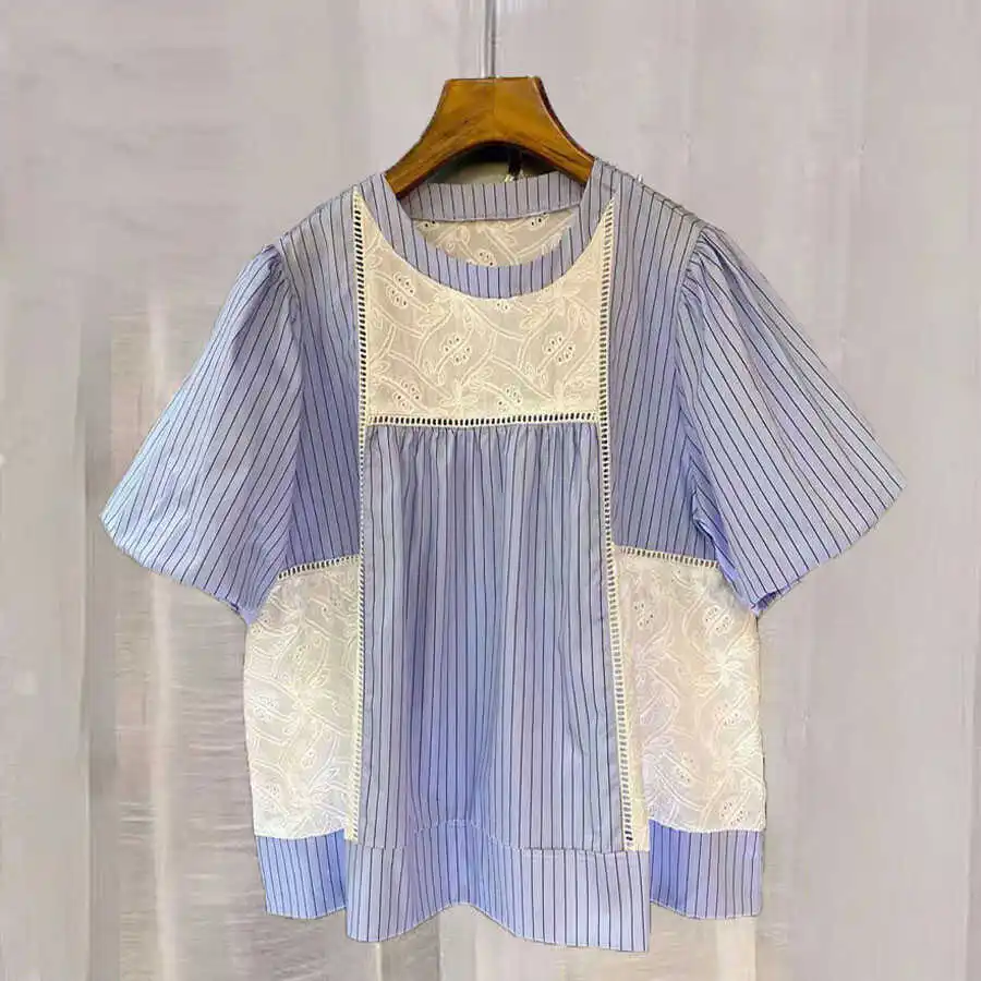 Faion Bubble Sve Doll irt – haut ample en coton pour femmes, avec ourlet à volants, ort Sve Sweet Sle, nouvelle collection été 2025