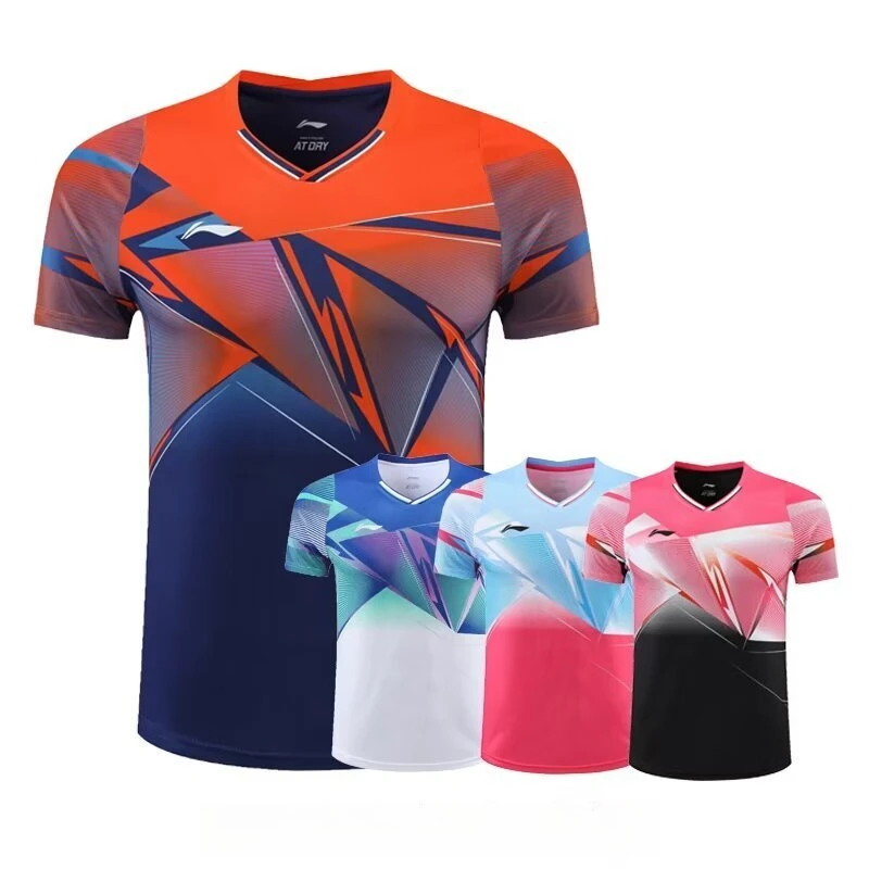 New Table Tennis Sportswear Badminton Tennis Short-sleeved Training Suit Breathable Quick-drying Sweat-absorbent T-shirt Top
