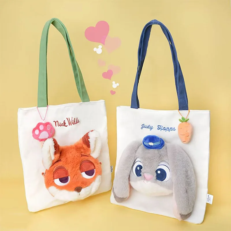 Disney Zootopia Plüsch Umhängetasche Cartoon Judith Laverne Hopps Einkaufstasche Große Kapazität Tragbare Lagerung Urlaub Geschenk
