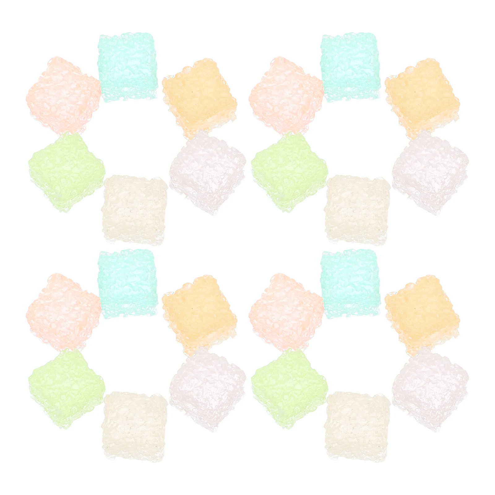 

30 Pcs Colorful Simulated Luminescent Sugar Cube Charms Decorate Plastic Multi-function
