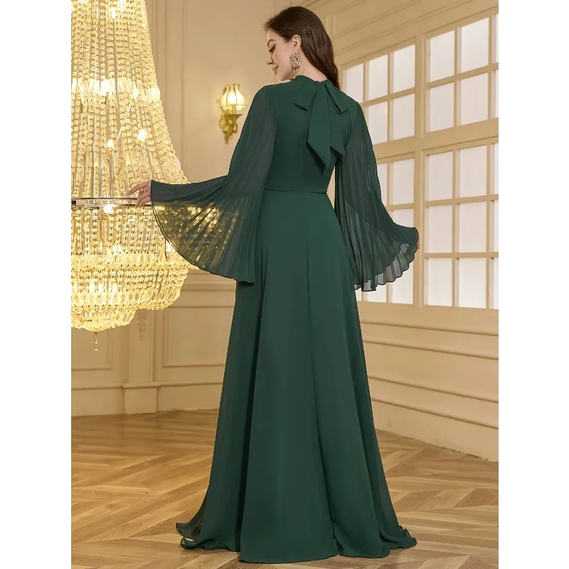 高級エメラルドグリーンのボールガウン長袖刺繍入りイブニングドレス結婚式パーティープロム用 Vestdos De Fiesta カスタマイズ