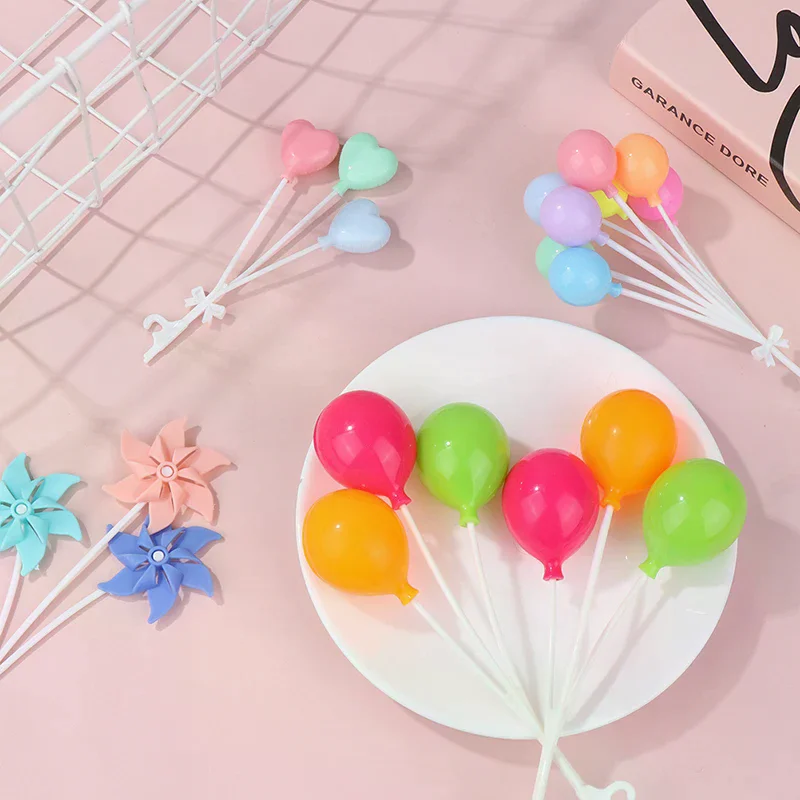 1Set 1:6 Dollhouse Miniature Colorful Balloon Windmills Round Heart-shaped Balloon Ornament Home Garden Decor Toy