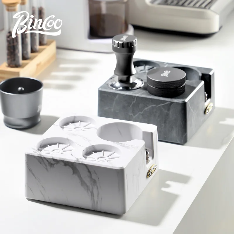 

Bincoo Multifunction Espresso Tamper Station 4 Holes,Adjustable Height Espresso Coffee Organizer Box Fit for Storage 51-58MM