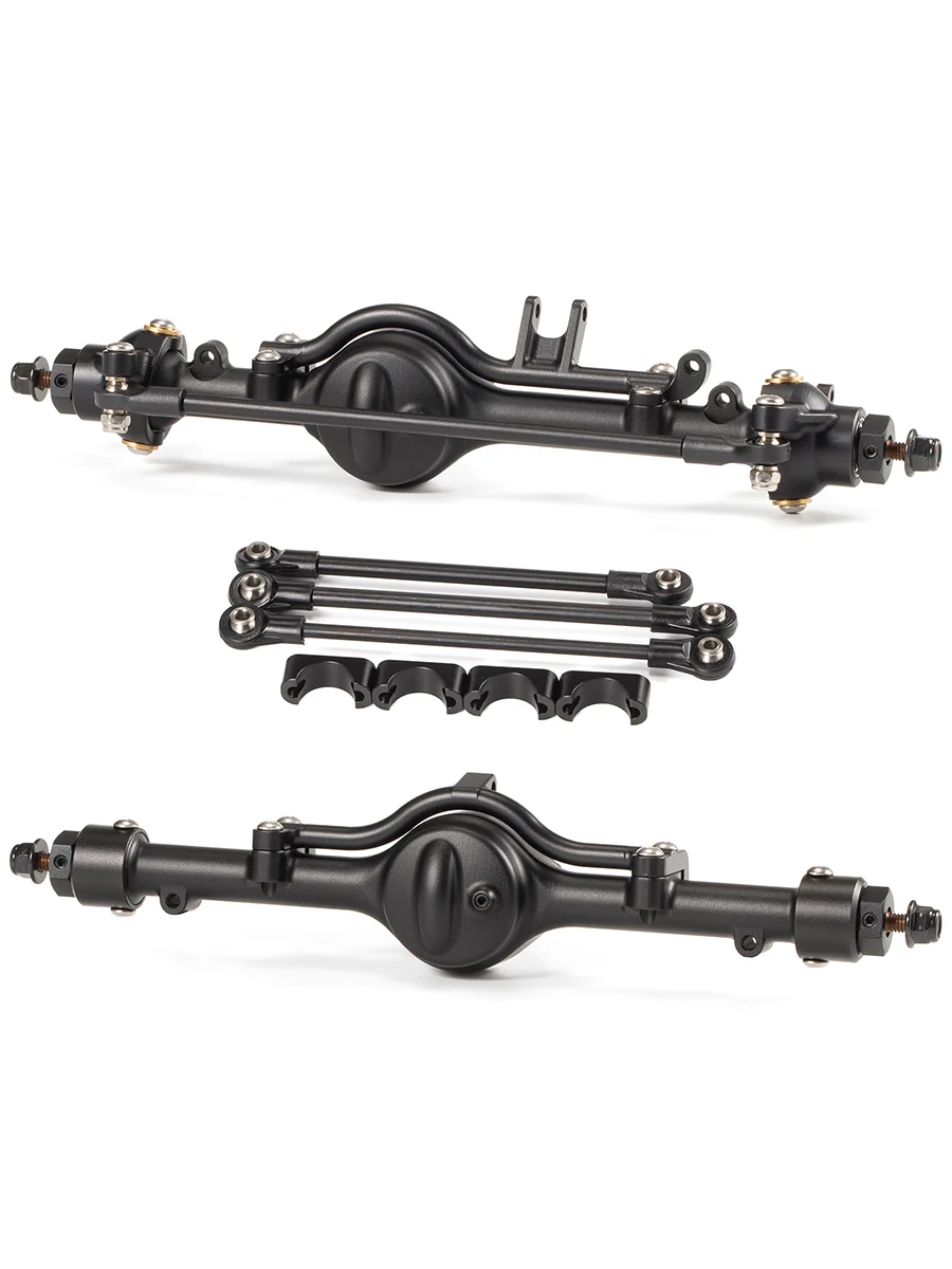 Ultrarealistische 1/10 CNC aluminium rechte asset met bladveer/linkmontageset voor RC4WD Gelande II TF2 Tamiya Bruiser BRX01 - afbeelding 2