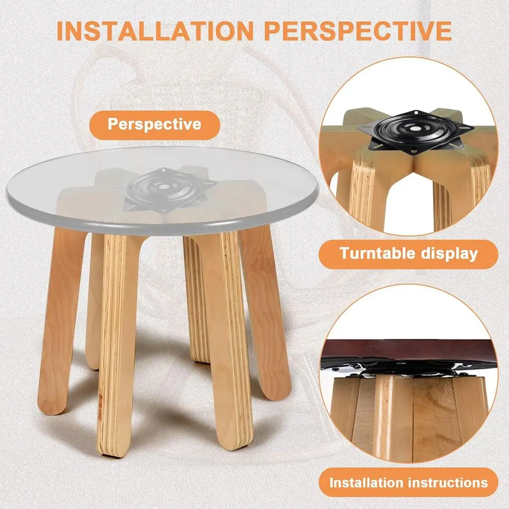 10 Heavy-Duty Swivel Plate for Bar Stools, Recliners, and Boat Seats - Square Steel Turntable Base shoe bench chairs