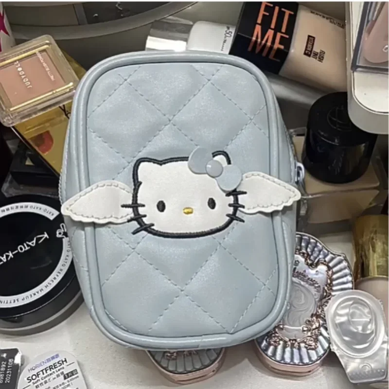 Sanrios Cute Hellokittys Storage Bag Anime Kawaii New Sweet Girl Lingge CCD Camera Bag Lipstick Portable Small Change Bag Gift