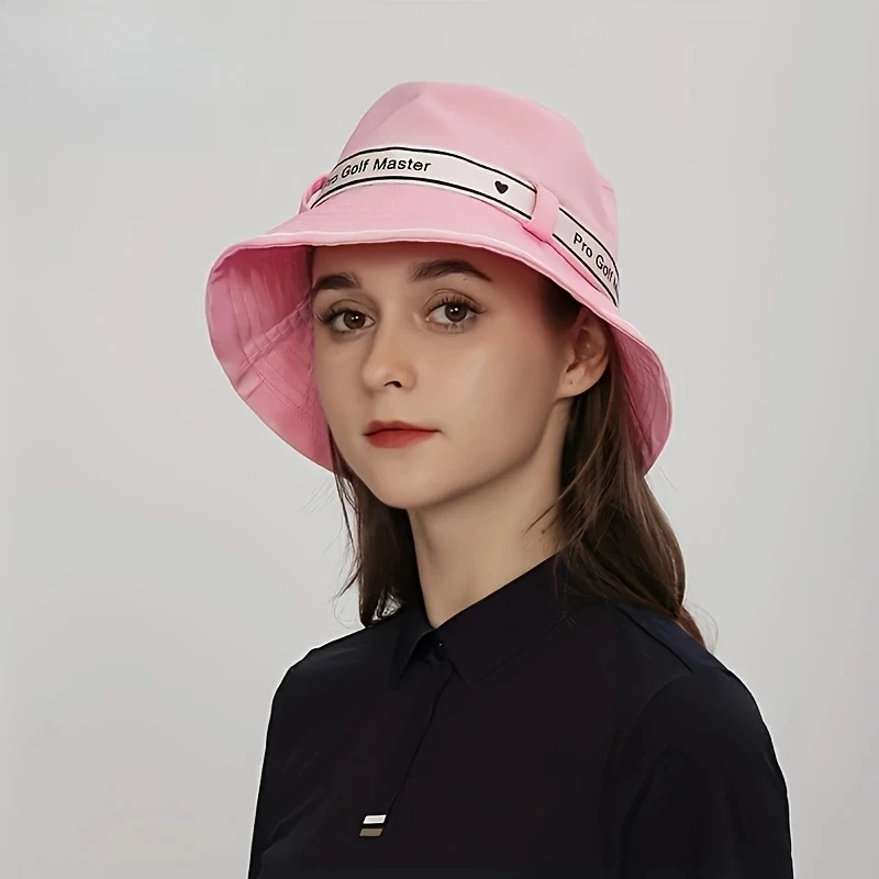 Women Bow Tie Golf Bucket Hat Bow Ribbon Fisherman Cap Sunshade Sunscreen with Sweat-Absorbent Band Strap Summer Outdoor Sports