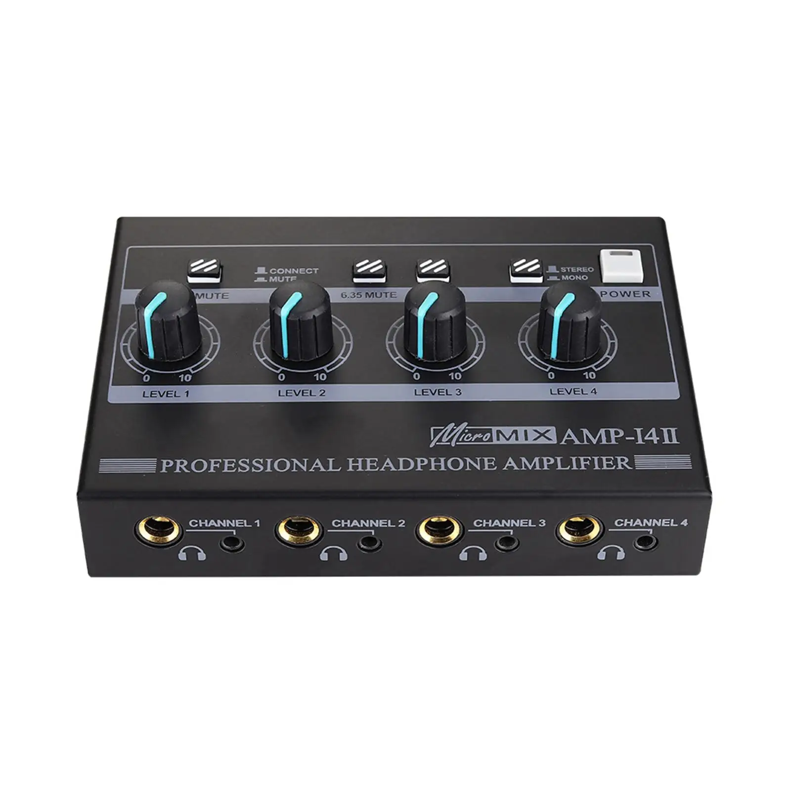 Headphone Amplifier High Performance 3 Input Jacks Wide Compatibility US Adapter Low Noise 8 Channel Headphone Amp for Computers
