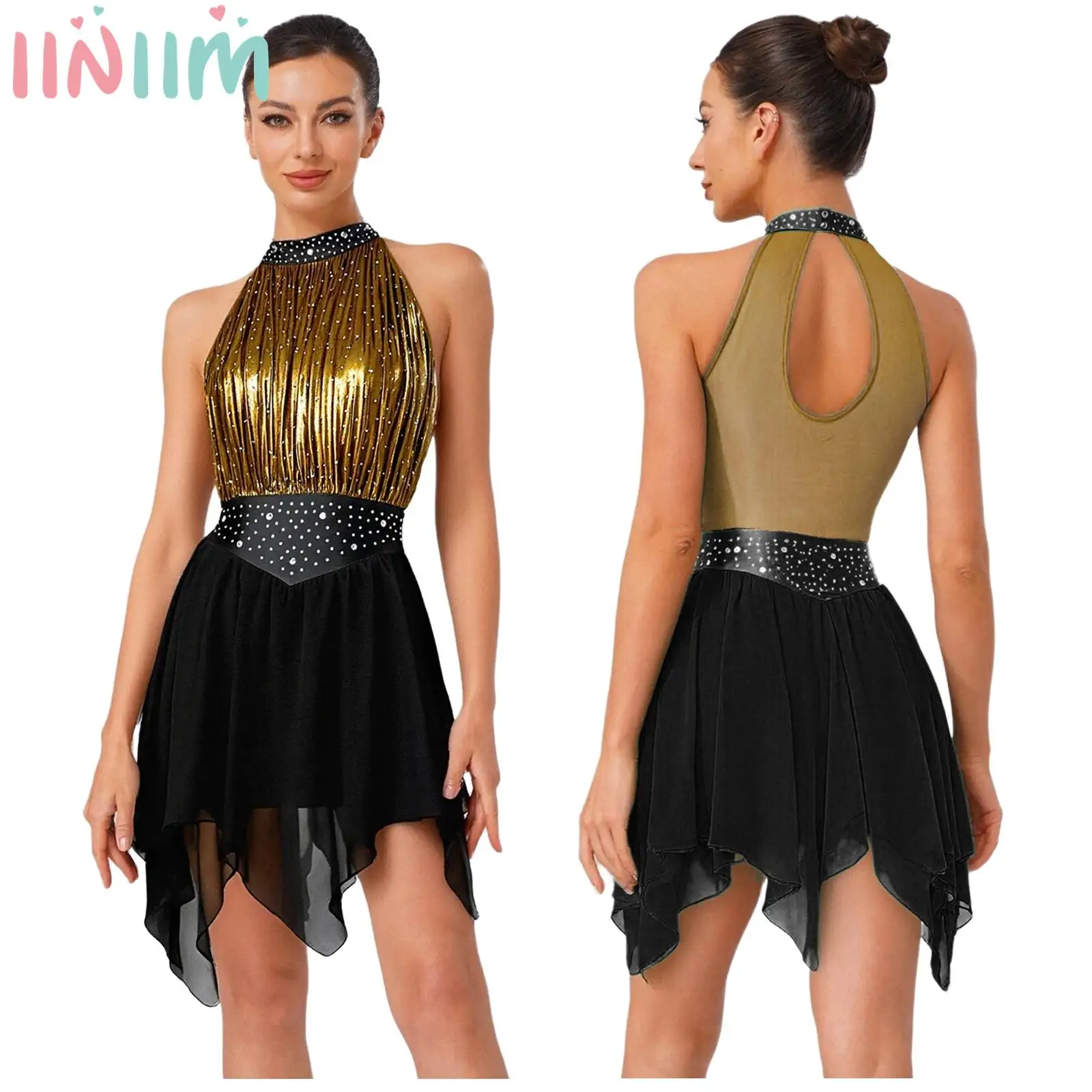 レディース-リリカル-ダンス-ドレス-シャーリング-メタリック-ラインストーン-レオタード-ドレス-ダンス-コンテストやアイススケート-ショー-パフォーマンス-ウェア用