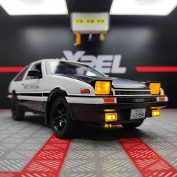 1:28 Movie Car INITIAL D AE86 Alloy Car Model Diecasts Simulation Metal Vehicles Car Model Sound Light Childrens Toy Gift