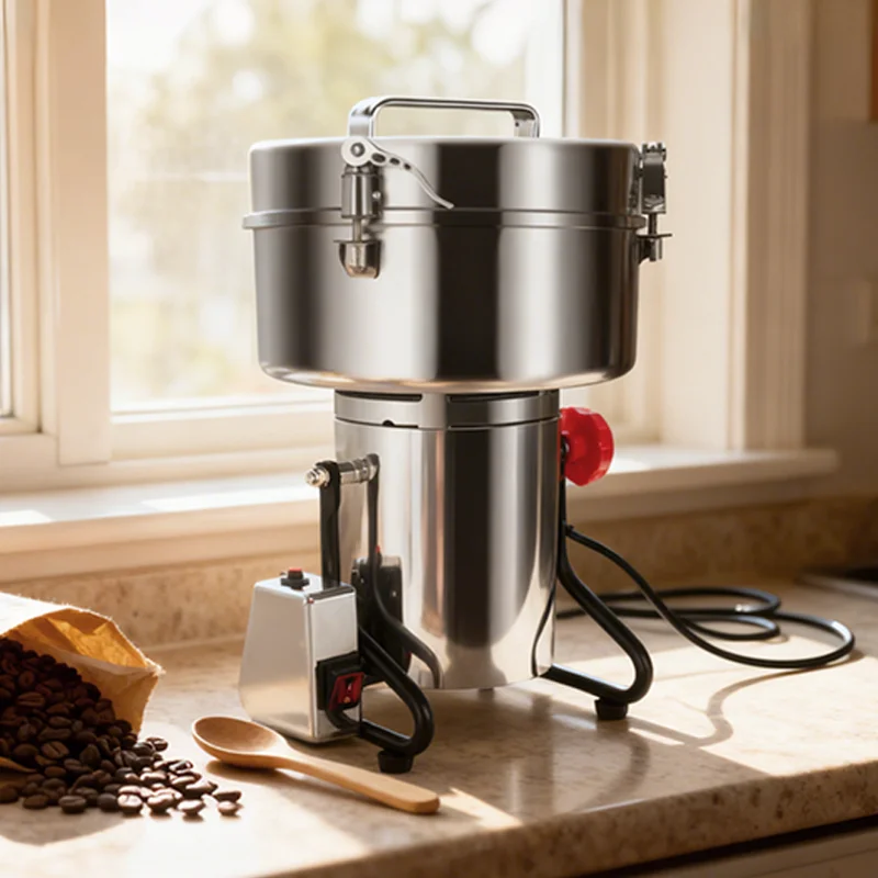 Grains and Cereals Grinder High-speed Spices Corn Mill Coffee Dry Food Grinder Machine Ultra-Fine Flour Powder Crusher Home Use