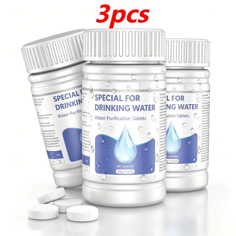 300 Count Water Purification Tablets, Portable Drinking Water Treatment Tablets for Outdoor Camping, Hiking & Emergency Survival