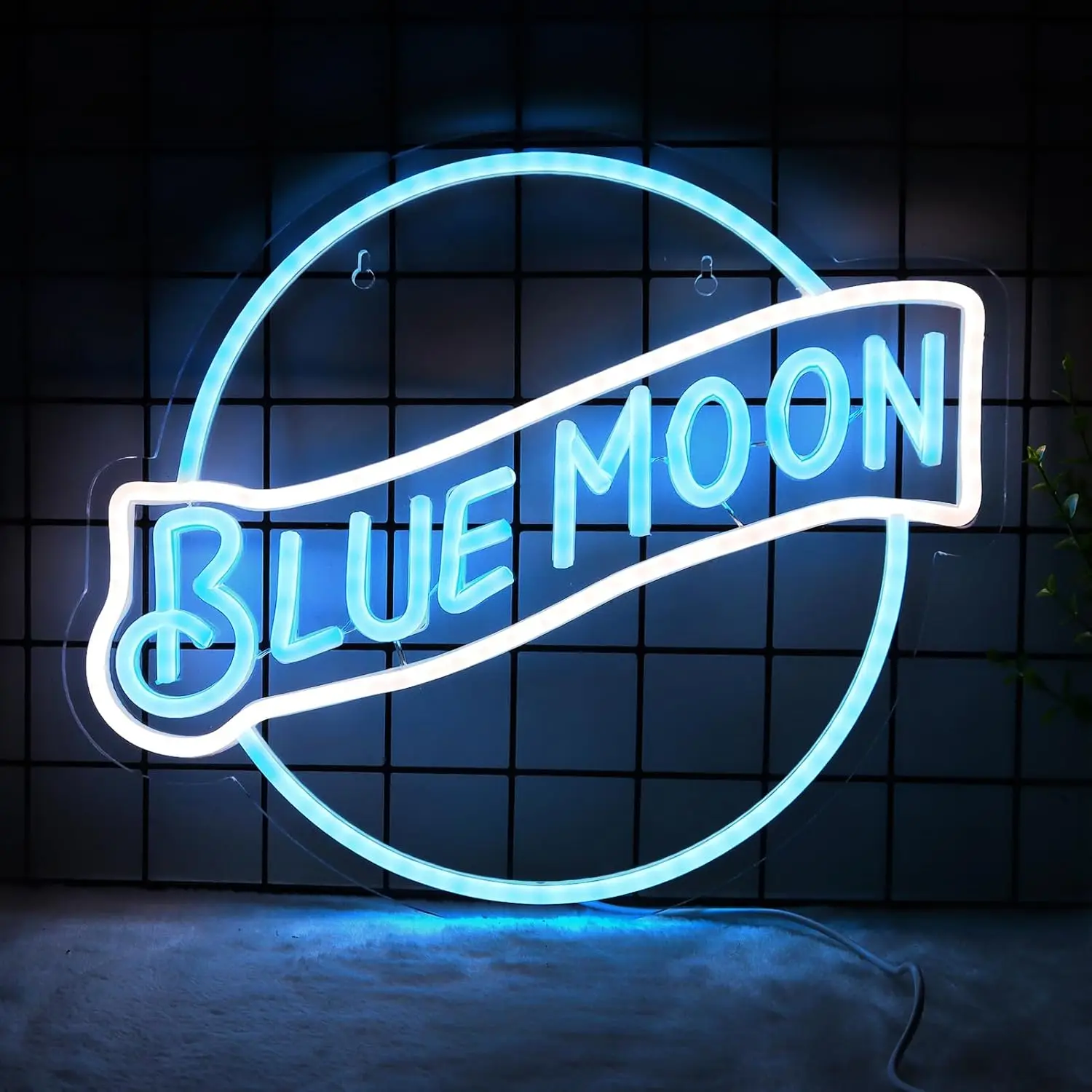 Blue Moon Neon Led Sign Dimmable Wall Lights Bright Room Decoration For Bedroom Bar Birthday Party Shop Club USB Powered Lamp