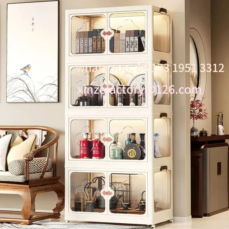 

Customizable Multi-Functional Foldable Storage Cabinet Storage Box Living Room Cabinets Furniture Storage Shelf Home Wardrobe O