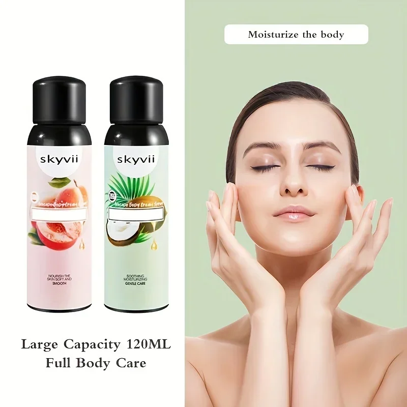 120ML Peach/ Coconut Body Lotion Spray - Light Fragrance Moisturizing Nourishing Body Skin Care