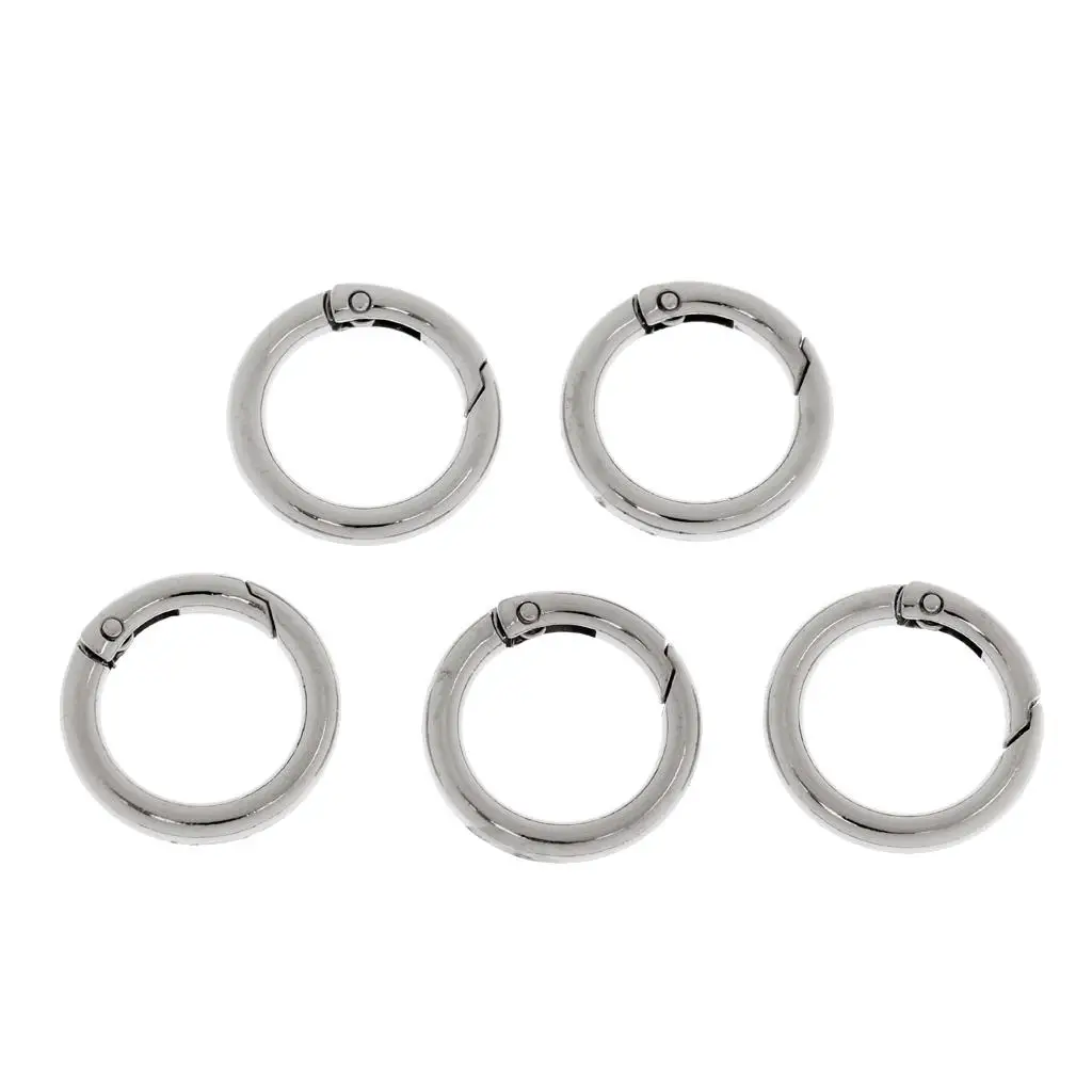 5tlg. Pack porte-clés mousqueton à anneau rond de 20 mm, dimension intérieure