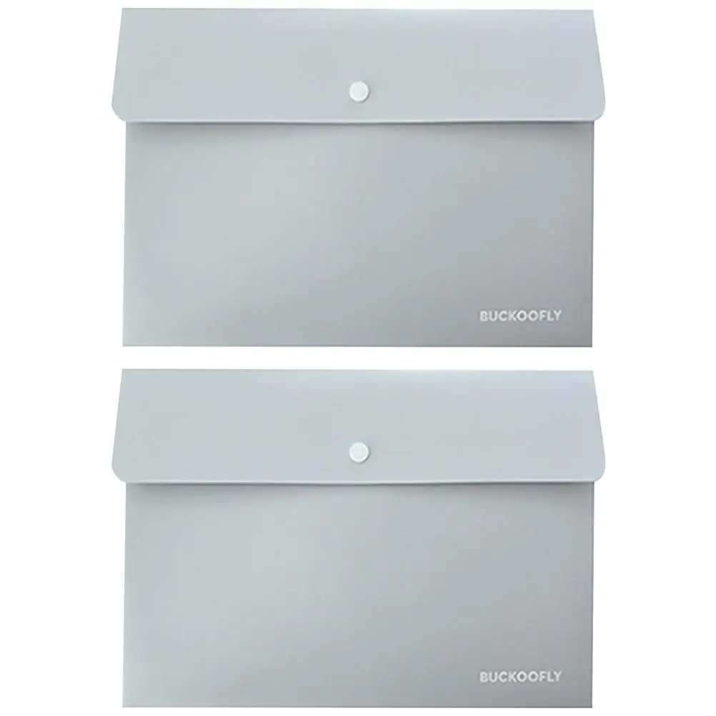 

2 Pcs Document Folders Blue PP Material Waterproof Desk Organizer Test Paper Student File Holder Buckle Design Prevent Lost