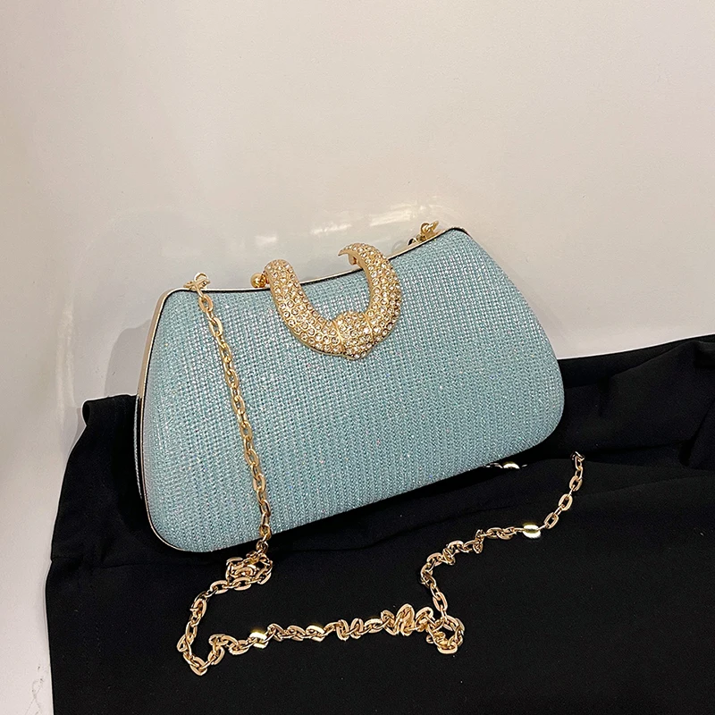 Sparkling solid color ladies temperament shoulder bag Hold bag Party friends party shopping shopping mom bag urban beauty