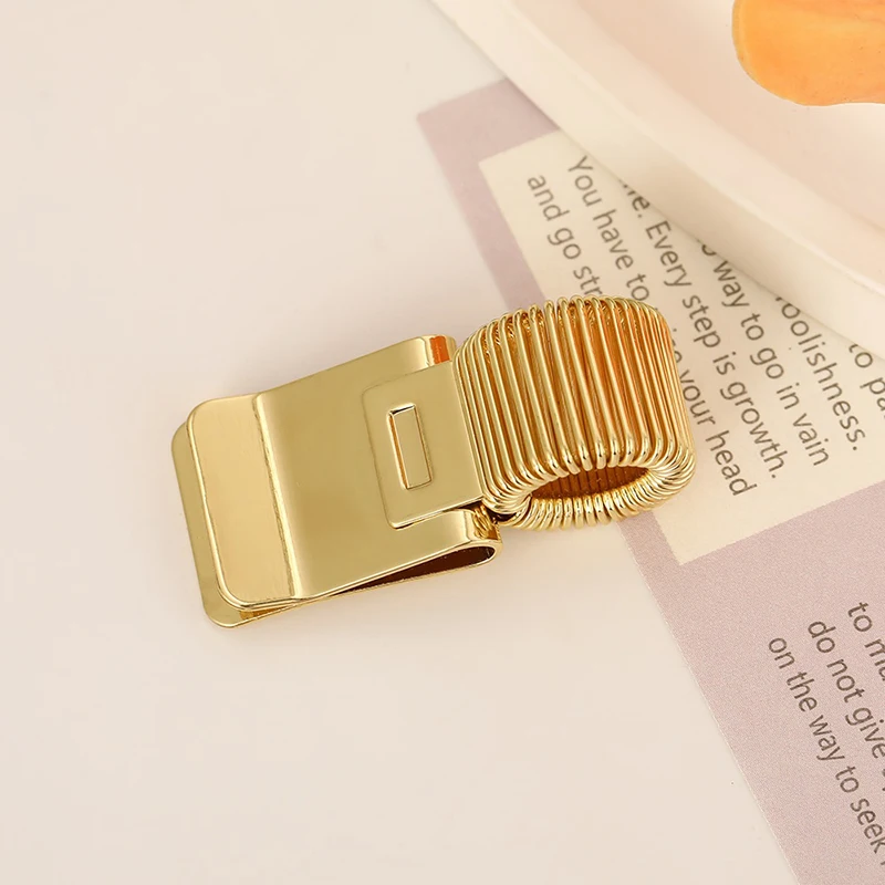 Metalen penclip met veer Creatieve gouden retro veerclip Studentenpenclip voor notitieboekjes School
