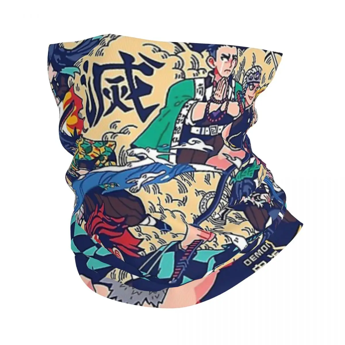 Anime Demon Slayer Kamado Tanjirou Bandana Neck Cover Printed Magic Scarf Multifunction Cycling Scarf Riding Unisex All Season