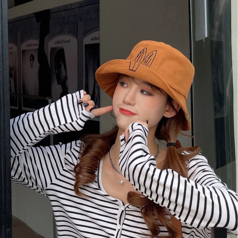 Female Cute Summer Korean Style Trendy Face Small Outdoor Sun Shade UV Protection Bucket Hat