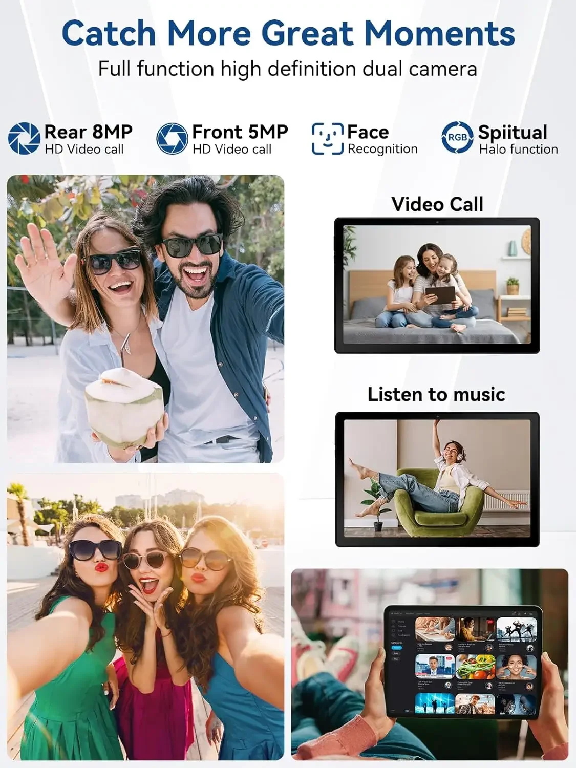 Tablet Android 15 con altoparlante di ricarica Tablet dock CPU Otca-Core 24 GB RAM 64 GB ROM Espansione 1 TB WiFi 6 BT5.3 Google PC PAD